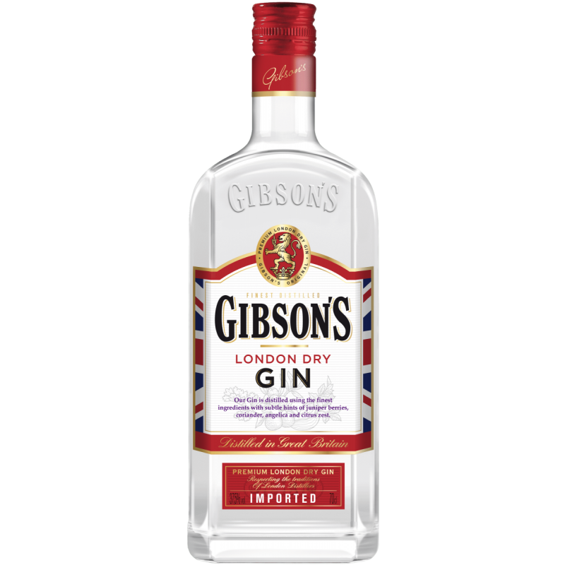 Photographie d'une bouteille de Gin Gibson's London Dry