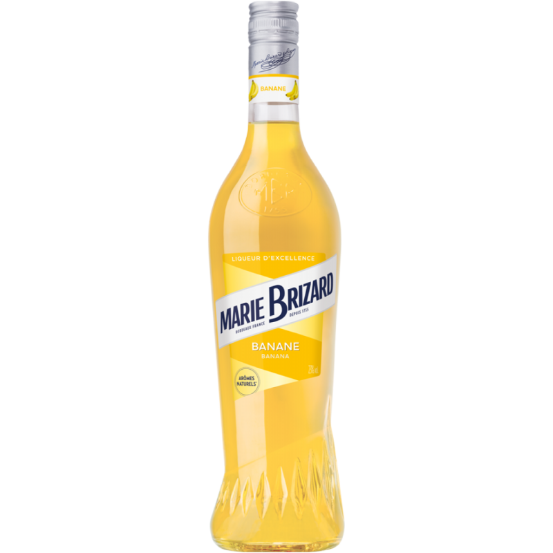 Photographie d'une bouteille de Liqueur de Banane Marie Brizard