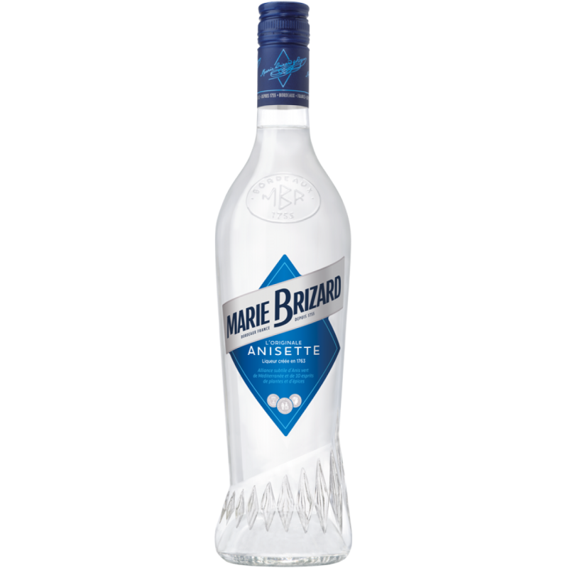Photographie d'une bouteille de Anisette Liqueur Extra Fine MarieBrizard