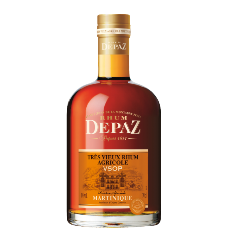 Photographie d'une bouteille de Rhum Depaz VSOP Réserve Spéciale