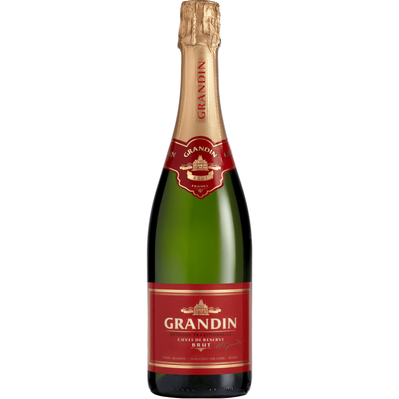 Photographie d'une bouteille de Grandin Brut Méthode Traditionnelle