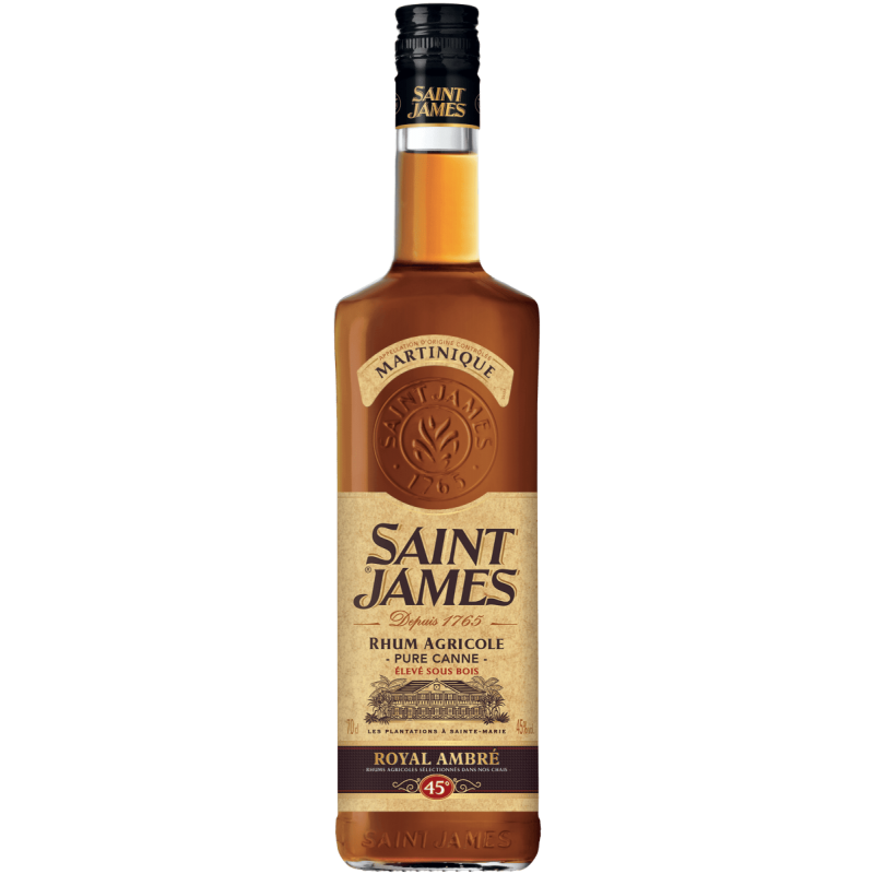 Photographie d'une bouteille de Rhum Saint James Royal Ambré