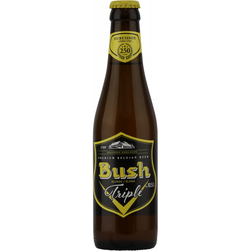 Photographie d'une bouteille de bière Bush Triple 33cl