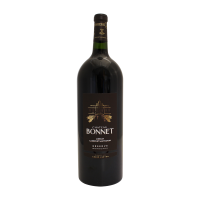 Photographie d'une bouteille de vin rouge magnum chateau bonnet reserve aoc rouge 2018 1.5 l