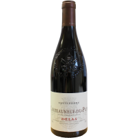 Photographie d'une bouteille de vin rouge chateauneuf du pape haute pierre delas aoc rouge 2019 75 cl