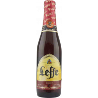 Photographie d'une bouteille de bière Leffe Ruby 33cl