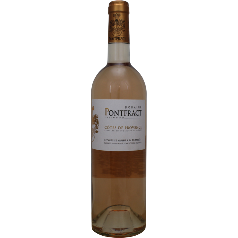 Photographie d'une bouteille de vin rosé Domaine Pontfract AOP Rosé 75 cl