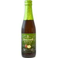 Photographie d'une bouteille de bière lindemans apple