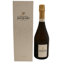 Photographie d'une bouteille de champagne jacquart blanc de blancs 2015 en coffret 75 cl