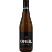 Photographie d'une bouteille de bière Omer Traditionnal Blond 33 cl