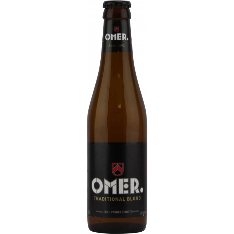 Photographie d'une bouteille de bière omer traditionnal blond