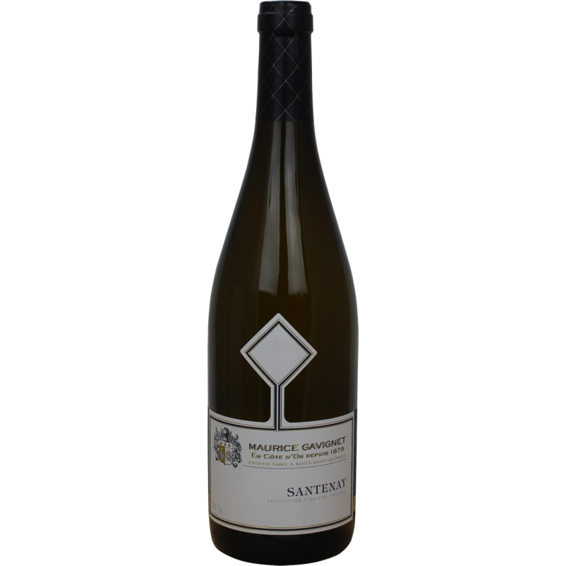 Photographie d'une bouteille de vin blanc santenay domaine maurice gavignet aop blanc 2022 75 cl