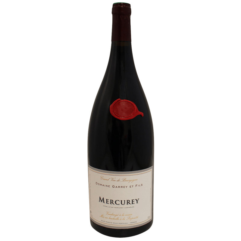Photographie d'une bouteille de vin rouge MERCUREY DOMAINE GARREY ET FILS