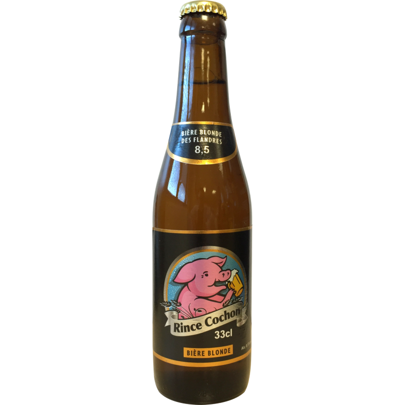 Photographie d'une bouteille de bière Rince Cochon Blonde 33cl