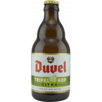 Photographie d'une bouteille de bière Duvel Tripel HOP Citra 33cl