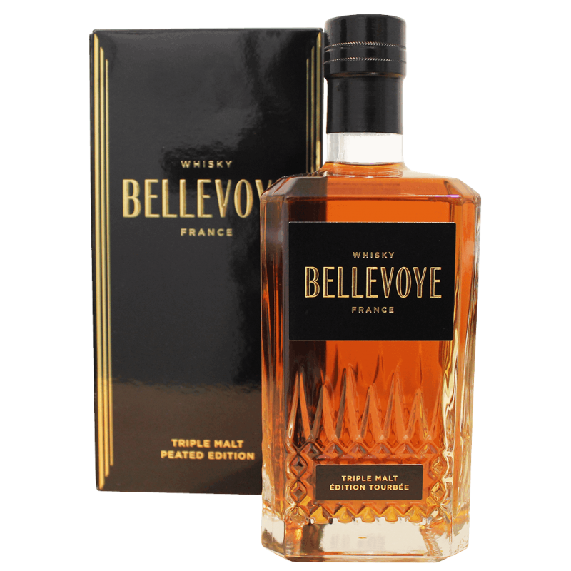 Photographie d'une bouteille de WHISKY BELLEVOYE NOIR EDITION TOURBEE