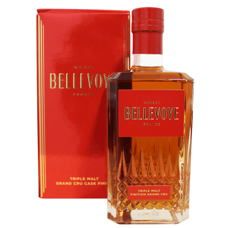 Photographie d'une bouteille de WHISKY BELLEVOYE ROUGE
