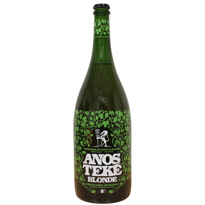 Photographie d'une bouteille de bière magnum anosteke blonde 1.5 l vp 8°