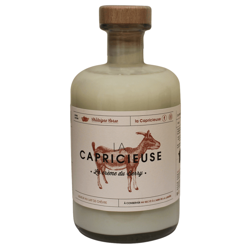 Photographie d'une bouteille de liqueur de chataigne corse la capricieuse 50 cl 17°