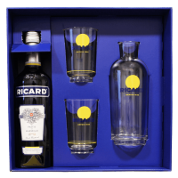 Photographie d'une bouteille de coffret la ligne de service ricard 70 cl 2 verres + 1 carafe