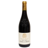 Photographie d'une bouteille de vin rouge cotes du rhone gabriel meffre aoc rouge 2023 75 cl