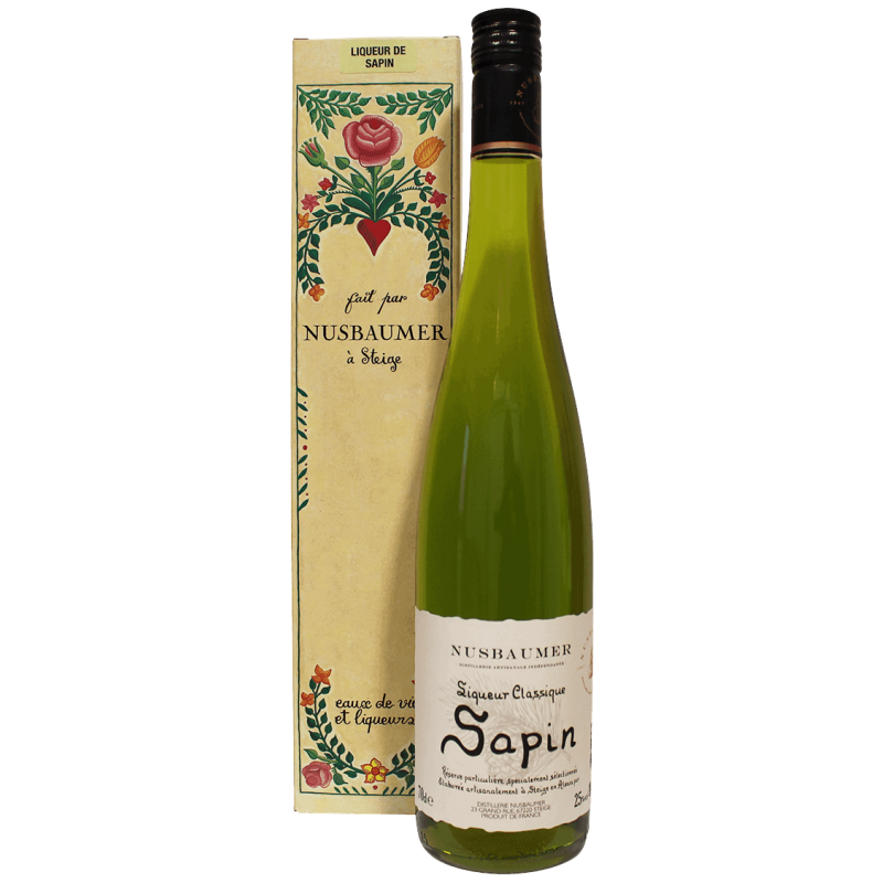 Photographie d'une bouteille de liqueur de sapin nusbaumeur 70 cl 25°