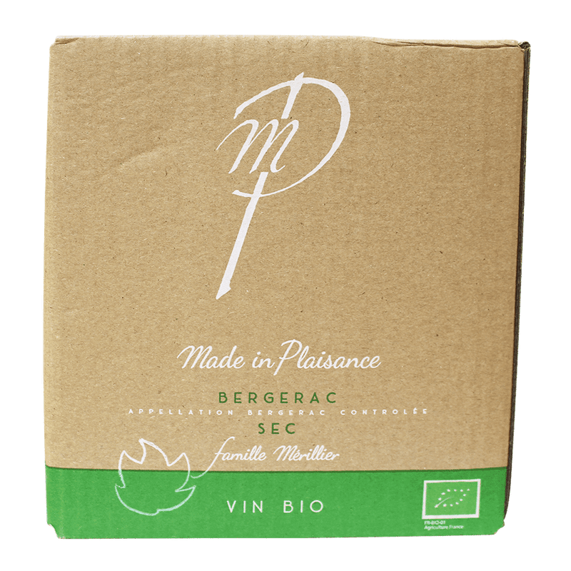 Photographie d'une bouteille de vin blanc chateau marie plaisance bergerac bio aoc blanc bib 5 l