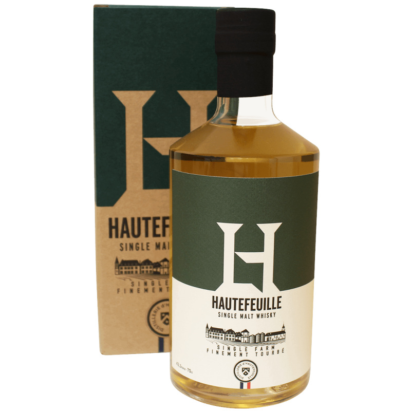 Photographie d'une bouteille de Whisky Hautefeuille Finement Tourbé