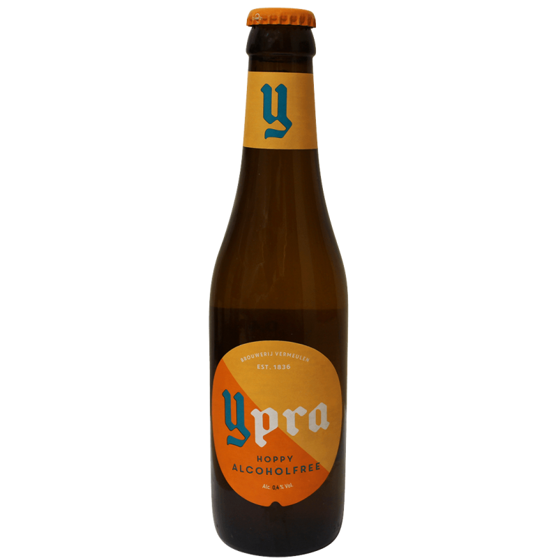 Photographie d'une bouteille de bière Ypra Hoppy alcoholfree 33 cl
