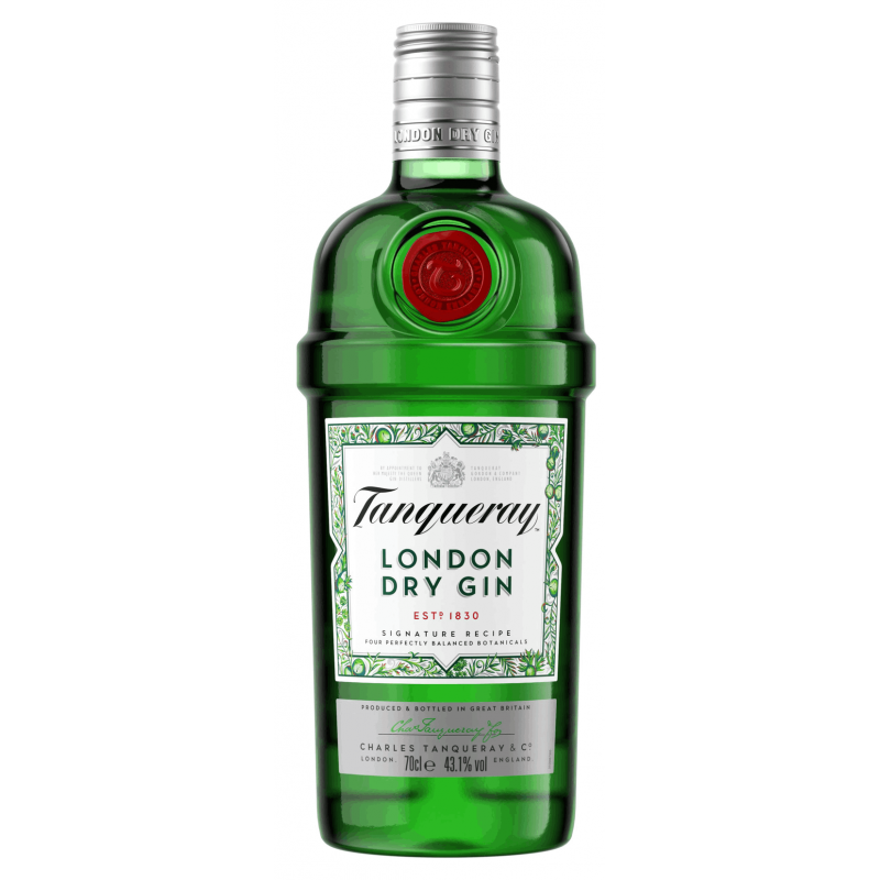 Photographie d'une bouteille de Gin Tanqueray Imported London Dry