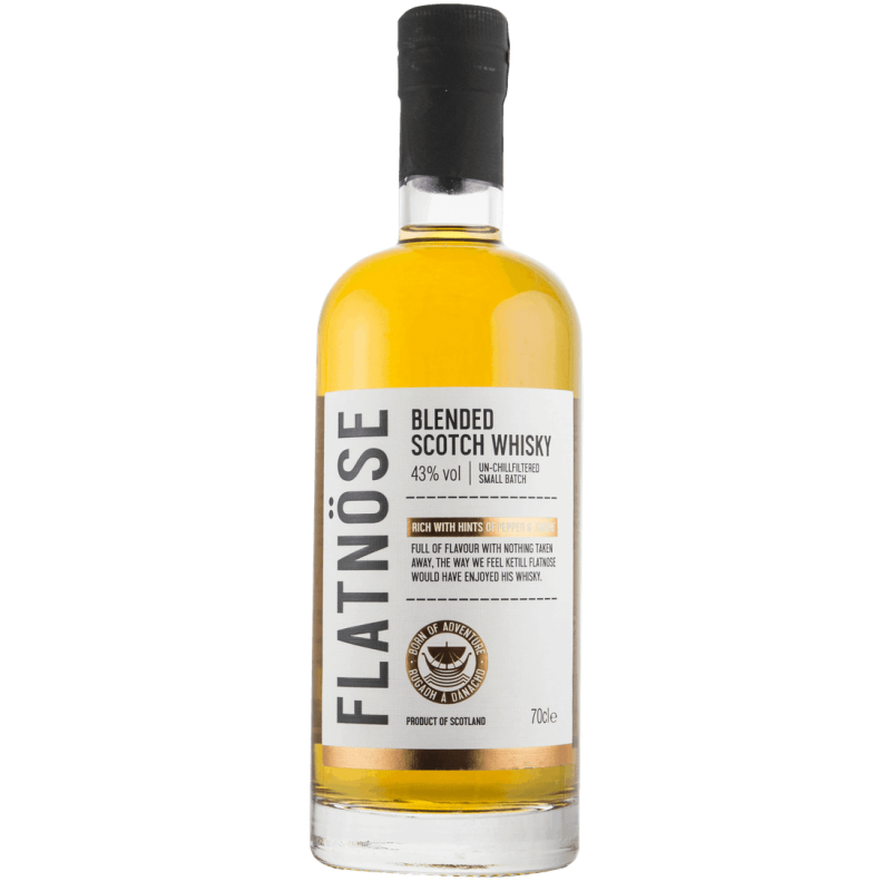 Photographie d'une bouteille de Whisky Flatnose Blend
