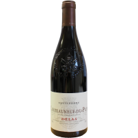 Photographie d'une bouteille de vin rouge chateauneuf du pape haute pierre delas aoc rouge 2022 75 cl