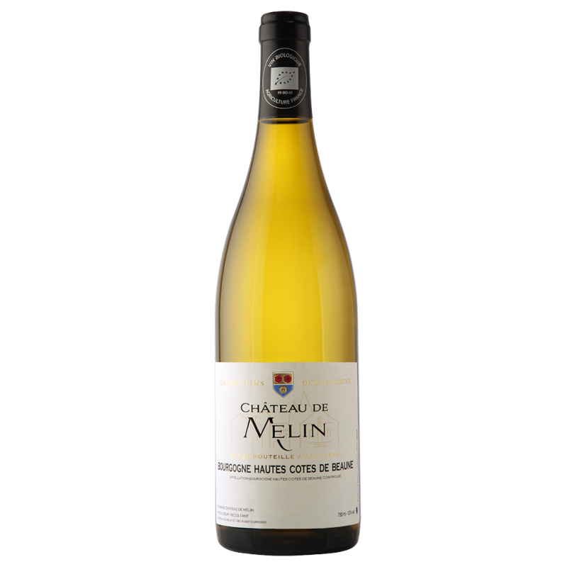 Photographie d'une bouteille de vin blanc Bourgogne Haute Côtes de Beaune AOC Château Melin 75 cl