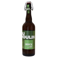 Photographie d'une bouteille de bière Bock du Moulin 75cl