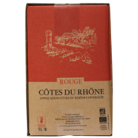 Photographie d'une bouteille de vin rouge CÔTES DU RHÔNE AOC ROUGE SAINT SIFFREIN