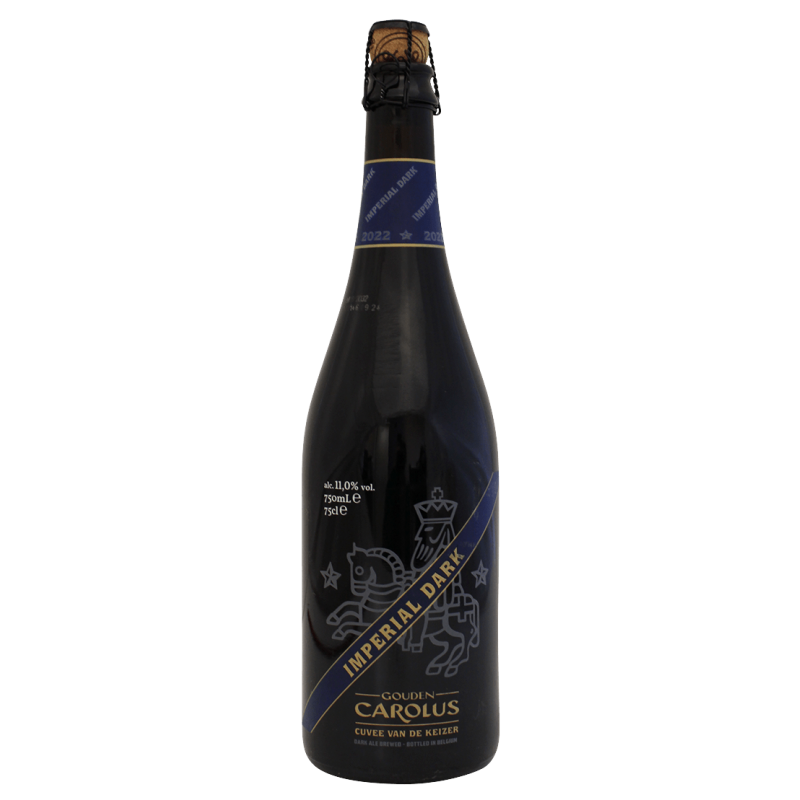 Photographie d'une bouteille de bière gouden carolus imperial dark 75cl