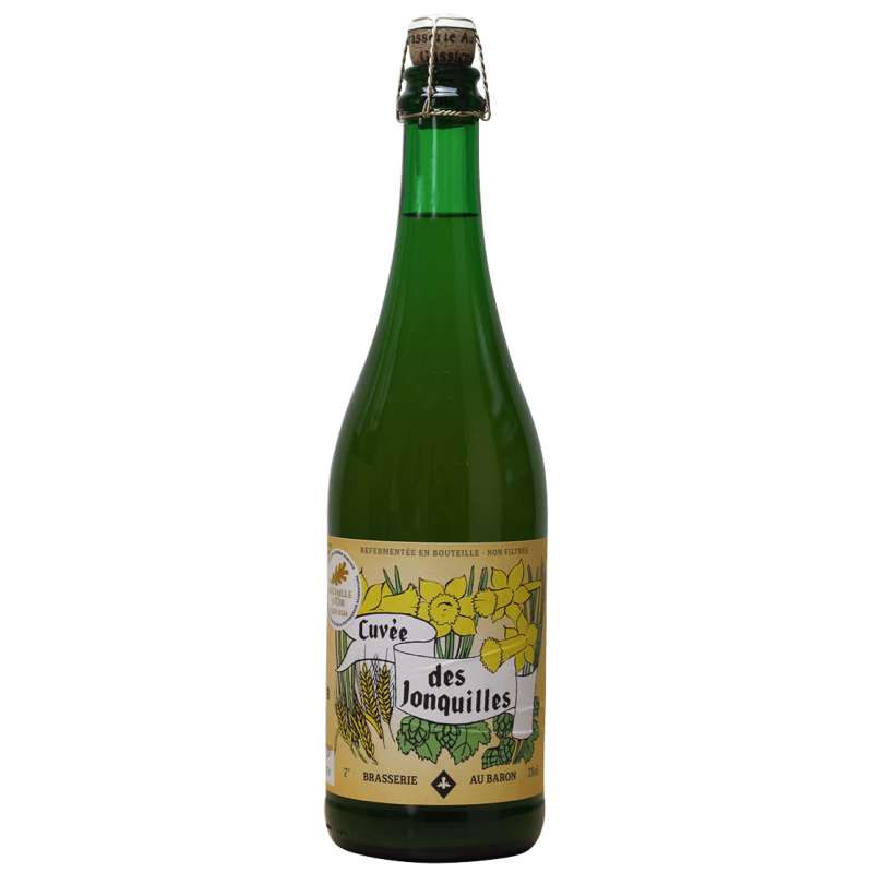 Photographie d'une bouteille de bière Cuvée des Jonquilles Brasserie au Baron 75 cl