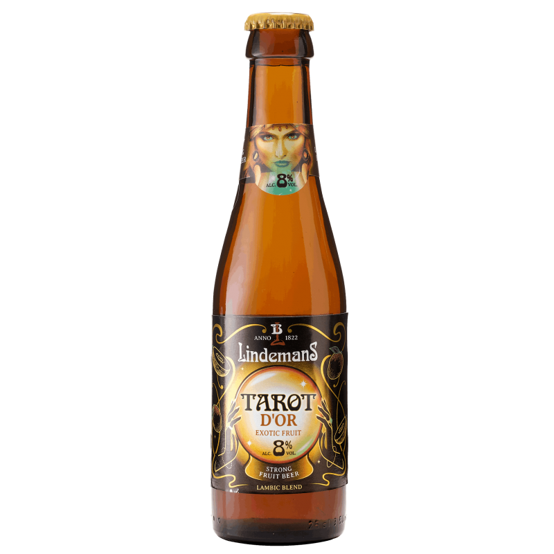 Photographie d'une bouteille de bière Lindemans Tarot d'Or 25 cl