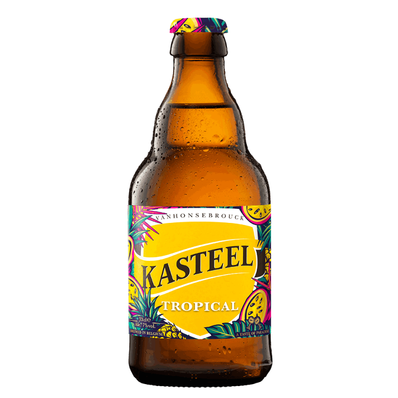 Photographie d'une bouteille de bière Kasteel Tropical 33 cl