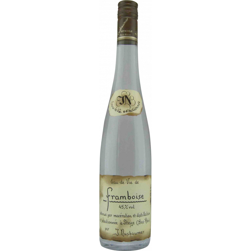 Photographie d'une bouteille de Eau de vie de framboise - Nusbaumer