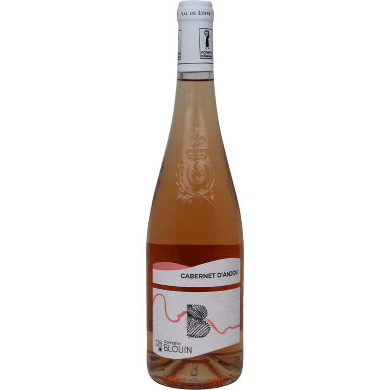 Photographie d'une bouteille de vin rosé cabernet d'anjou domaine blouin aop rose 2025 75 cl