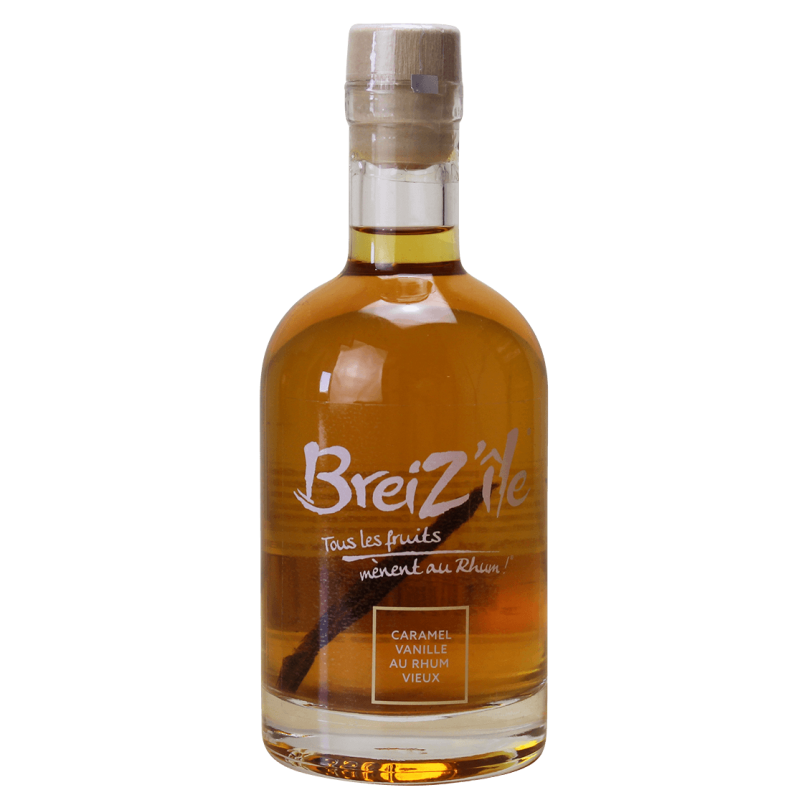 Photographie d'une bouteille de arrange breiz'ile caramel vanille 35 cl 23°