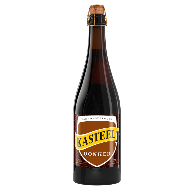 Photographie d'une bouteille de bière Kasteel Donker 75 cl