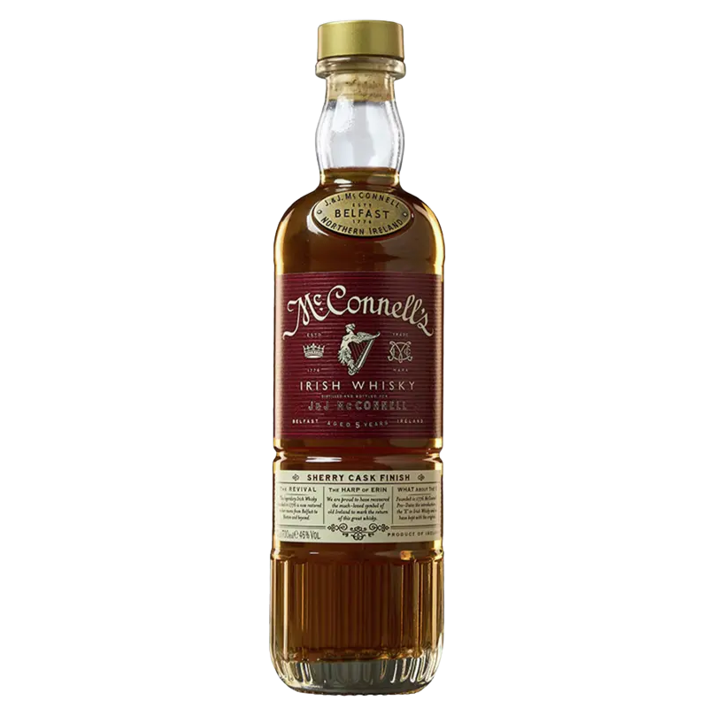 Photographie d'une bouteille de Whisky Mc Connell's Sherry Cask Finish 5 ans 70 cl