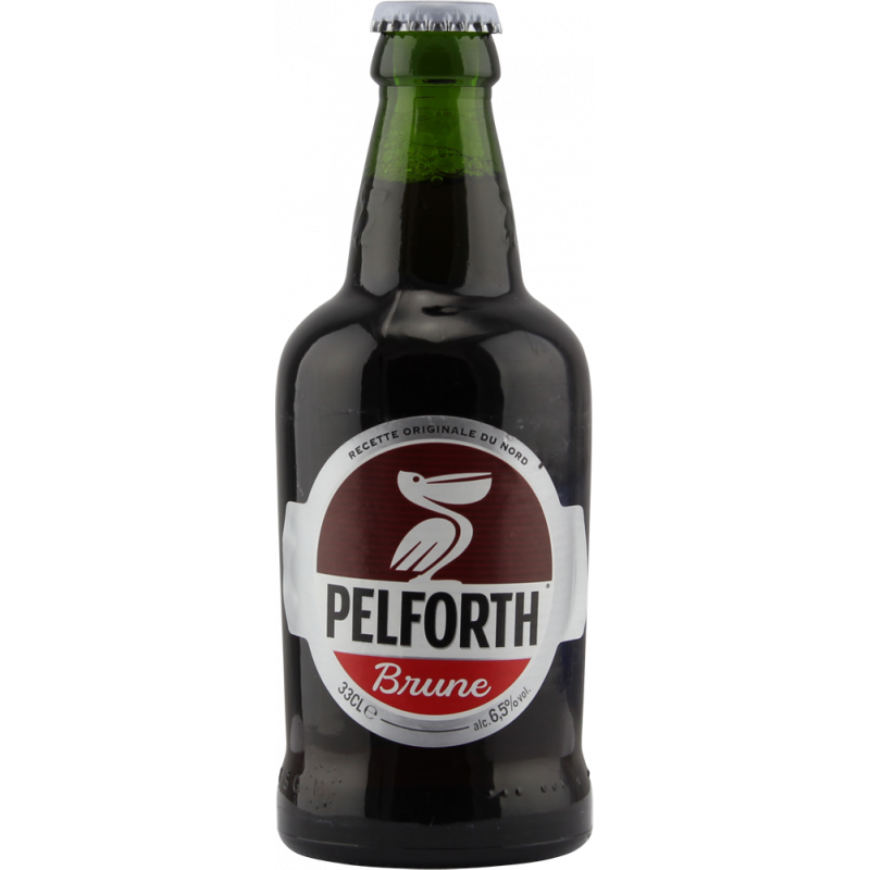 Photographie d'une bouteille de bière Pelforth Brune 33cl