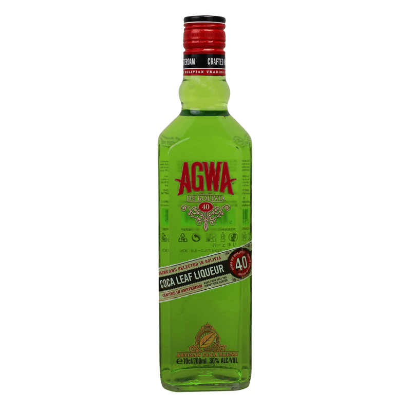 Photographie d'une bouteille de Agwa de Bolivia Liqueur de Coca 70 cl