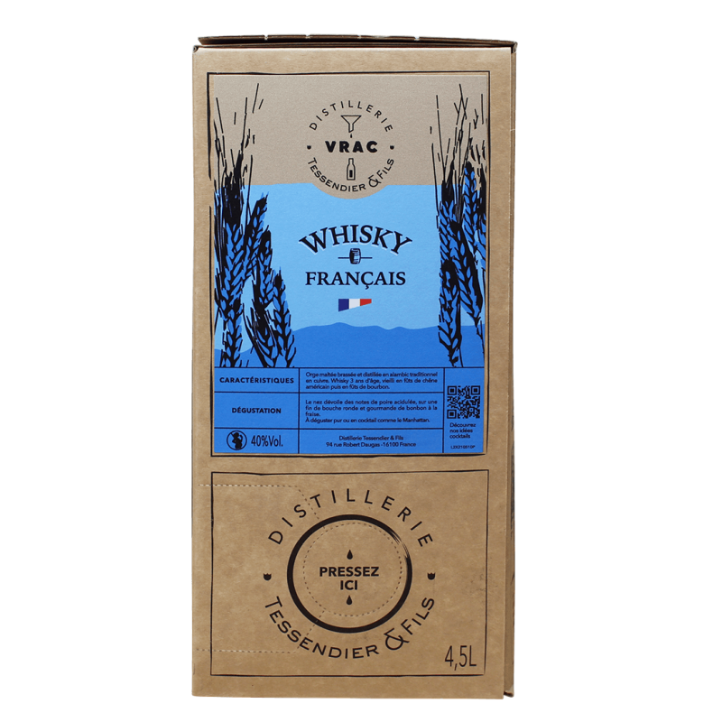 Photographie d'une bouteille de Whisky Français 3 ans 4,5L