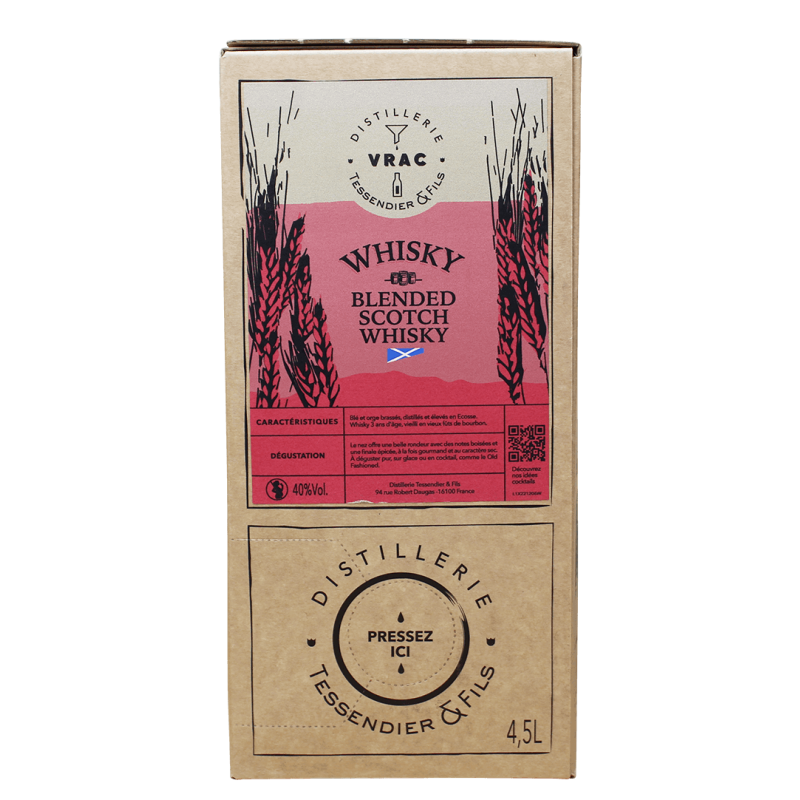 Photographie d'une bouteille de Whisky Blended Scotch 3 ans 4,5 L