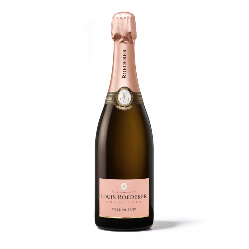Photographie d'une bouteille de Champagne Louis Roederer Rosé Vintage 2017 75 cl
