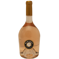 Photographie d'une bouteille de vin rosé miraval cotes de provence aop rose 2024 75 cl